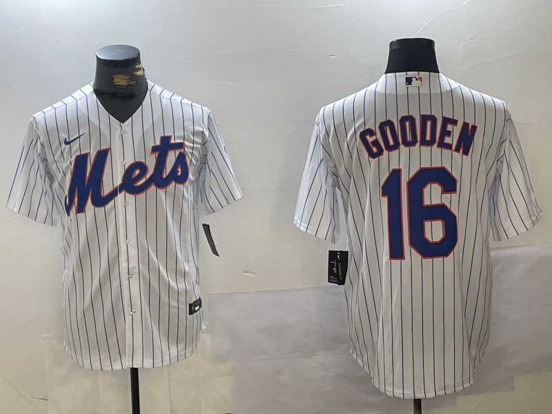 Mens New York Mets #16 Dwight Gooden White Cool Base Stitched Jersey